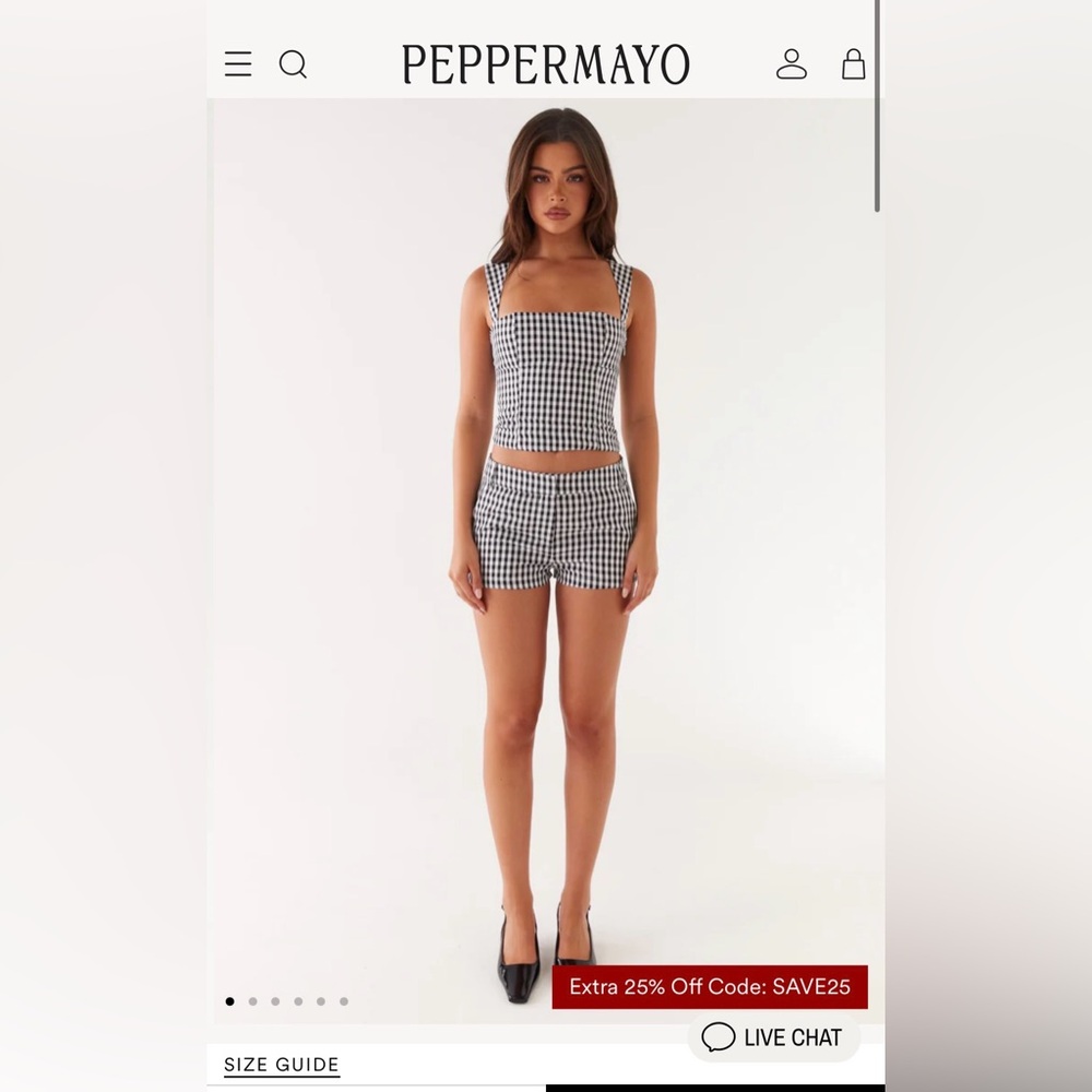 Peppermayo Black & White Gingham Skirt